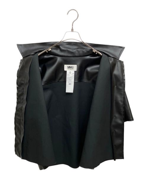 MM6 Maison Margiela（エムエムシックスメゾンマルジェラ）MM6 Maison Margiela (エムエムシックスメゾンマルジェラ) ヴィーガンレザーボクシーシャツ/Faux Leather Boxy Shirt ブラック サイズ:SIZE44の古着・服飾アイテム