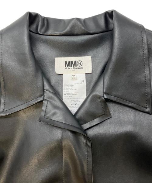 MM6 Maison Margiela（エムエムシックスメゾンマルジェラ）MM6 Maison Margiela (エムエムシックスメゾンマルジェラ) ヴィーガンレザーボクシーシャツ/Faux Leather Boxy Shirt ブラック サイズ:SIZE44の古着・服飾アイテム