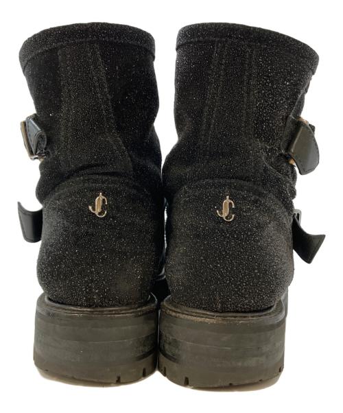 JIMMY CHOO（ジミーチュウ）JIMMY CHOO (ジミーチュウ) ラメショートエンジニアブーツ ブラック サイズ:SIZE36の古着・服飾アイテム