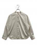Plageプラージュ）の古着「Pin stripeバンドカラーシャツ」｜ホワイト
