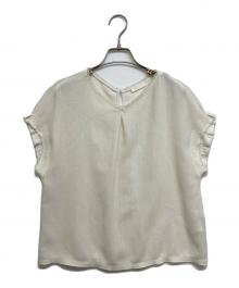BALLSEY（ボールジィ）の古着「ポリエステルレーヨンカラミ タックスリーブブラウス　11015201335」｜アイボリー