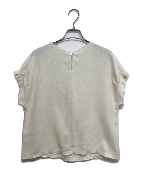 BALLSEY（ボールジィ）BALLSEY (ボールジィ) ポリエステルレーヨンカラミ タックスリーブブラウス　11015201335 アイボリー サイズ:SIZE36の古着・服飾アイテム