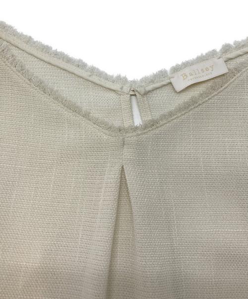 BALLSEY（ボールジィ）BALLSEY (ボールジィ) ポリエステルレーヨンカラミ タックスリーブブラウス　11015201335 アイボリー サイズ:SIZE36の古着・服飾アイテム