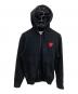 PLAY COMME des GARCONS（プレイコムデギャルソン）の古着「Zip-Up Hoodie With Layered Red Emblem Black」｜ブラック
