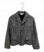 COMME des GARCONS COMME des GARCONSコムデギャルソン コムデギャルソン）の古着「グレンチェックシルクナイロン縮絨ジャケット」｜グレー