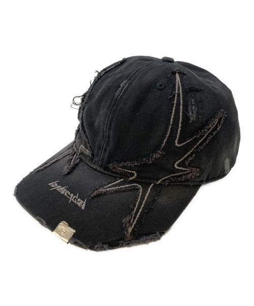 SUPPLIER（サプライヤー）SUPPLIER (サプライヤー) EYES DISTRESSED CAP(アイズ ディストレスド キャップ) ブラック サイズ:実寸サイズを参照くださいの古着・服飾アイテム