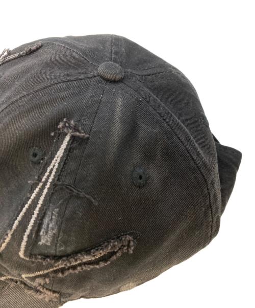 SUPPLIER（サプライヤー）SUPPLIER (サプライヤー) EYES DISTRESSED CAP(アイズ ディストレスド キャップ) ブラック サイズ:実寸サイズを参照くださいの古着・服飾アイテム