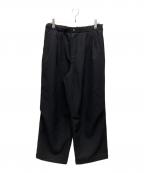Antwortアントワート）の古着「SMOOTH TAFTA DRAPE TUCK PANTS」｜ブラック
