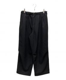 Antwort（アントワート）の古着「SMOOTH TAFTA DRAPE TUCK PANTS」｜ブラック