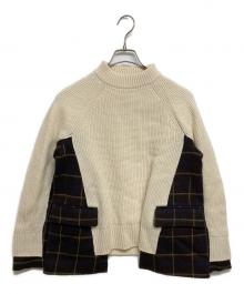 sacai（サカイ）の古着「ドッキングニット」｜ブラウン×ベージュ