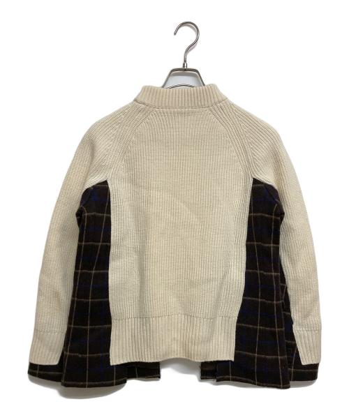 sacai（サカイ）sacai (サカイ) ドッキングニット ブラウン×ベージュ サイズ:SIZE 1の古着・服飾アイテム