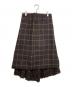 sacai (サカイ) アシンメトリーチェックプリーツスカート ブラウン サイズ:SIZE1：18000円