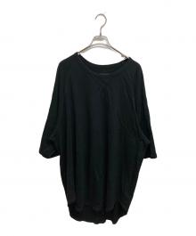 s'yte（サイト）の古着「COTTON GAUZE BACK CENTER STITCH OVERSIZED RAGLAN SLEEVE T-SHIRT」｜ブラック