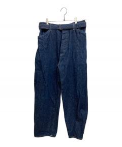 中古・古着通販】COMOLI (コモリ) ベルテッドデニムパンツ インディゴ