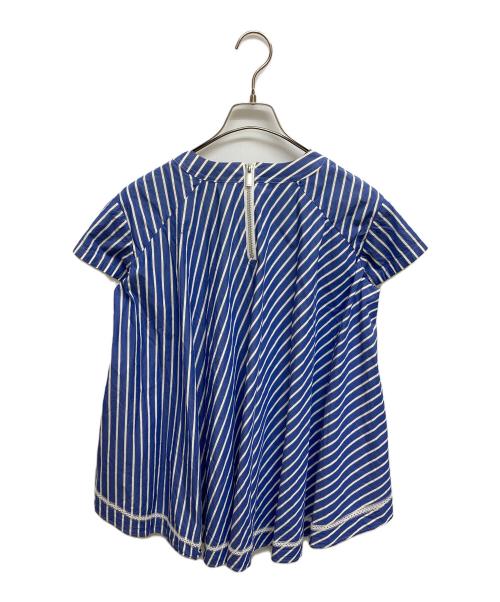 sacai（サカイ）sacai (サカイ) 半袖ブラウス ブルー×ホワイト サイズ:SIZE2の古着・服飾アイテム