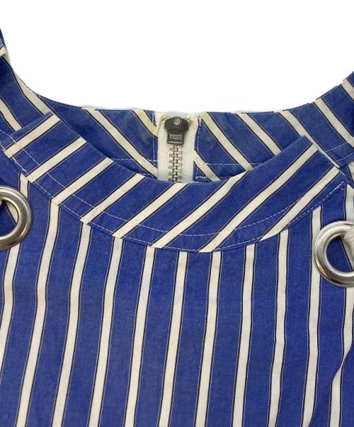 sacai（サカイ）sacai (サカイ) 半袖ブラウス ブルー×ホワイト サイズ:SIZE2の古着・服飾アイテム