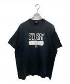 stussyステューシー）の古着「ラバープリントTシャツ」｜ブラック