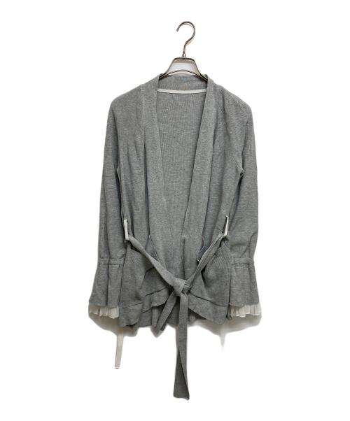 sacai（サカイ）sacai (サカイ) フレアスリーブニットカーディガン グレー サイズ:SIZE2の古着・服飾アイテム
