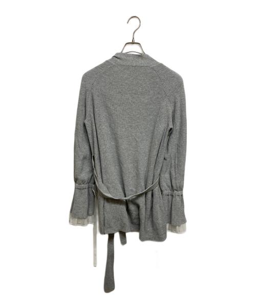 sacai（サカイ）sacai (サカイ) フレアスリーブニットカーディガン グレー サイズ:SIZE2の古着・服飾アイテム