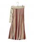 MONCLER (モンクレール) GONNA TRICOT KNITTED SKIRT/ストライプニットスカート レッド×ベージュ サイズ:SIZE S：15000円