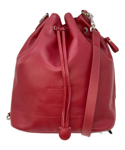 LONGCHAMP（ロンシャン）LONGCHAMP (ロンシャン) フローネバケットバッグ レッド サイズ:実寸サイズをご参照ください。の古着・服飾アイテム