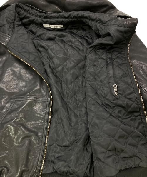 JOURNAL STANDARD TRISECT（ジャーナルスタンダード トライセクト）JOURNAL STANDARD TRISECT (ジャーナルスタンダード トライセクト) シープ レザー フルベジ ジップ フーディ ブラック サイズ:SIZE Lの古着・服飾アイテム