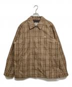 KITHキス）の古着「中綿チェックコーチジャケット」｜ベージュ