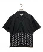 Maison Margielaメゾンマルジェラ）の古着「POLKA DOT DETAIL SHORT SLEEVE SHIRT/ポルカドットディティールショートスリーブシャツ」｜ブラック