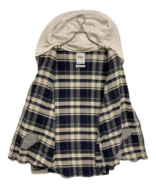 BOWWOW（バウワウ）BOWWOW (バウワウ) BEAMS (ビームス) REPAIR AGEING HOODED FLANNEL SHIRTS　BW2302-RAFHS グレー サイズ:SIZE Mの古着・服飾アイテム