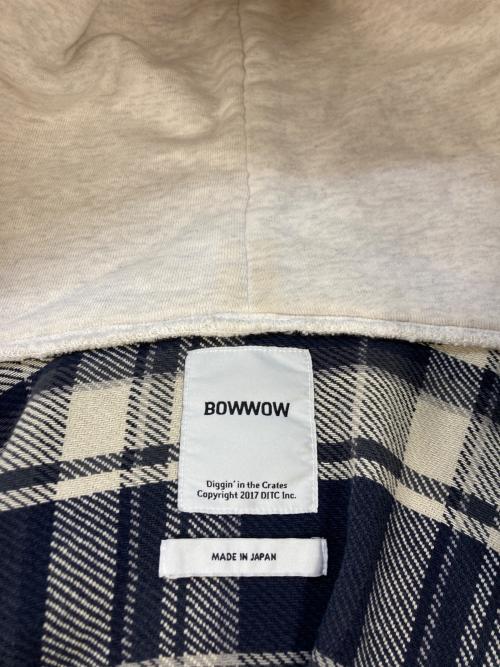 BOWWOW（バウワウ）BOWWOW (バウワウ) BEAMS (ビームス) REPAIR AGEING HOODED FLANNEL SHIRTS　BW2302-RAFHS グレー サイズ:SIZE Mの古着・服飾アイテム