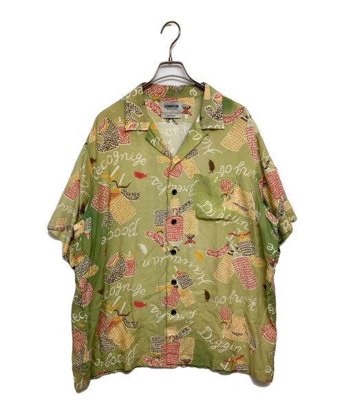 BOWWOW（バウワウ）BOWWOW (バウワウ) RECOGNIZE HAWAIIAN BREAKS HAWAIIAN SHIRTS SUNBURN グリーン サイズ:SIZE XLの古着・服飾アイテム