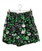 eYe COMME des GARCONS JUNYAWATANABE MANアイ コム デ ギャルソン ジュンヤ ワタナベ マン）の古着「綿ブロードプリン LOUSY LIVIN Wネームショーツ ハーフパンツ」｜ブラック