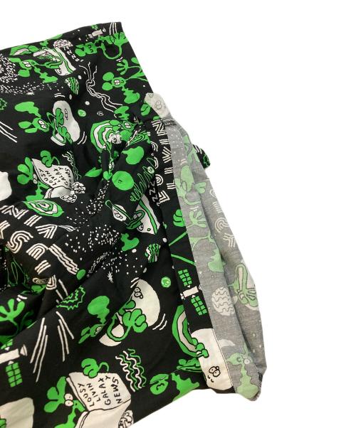 eYe COMME des GARCONS JUNYAWATANABE MAN（アイ コム デ ギャルソン ジュンヤ ワタナベ マン）eYe COMME des GARCONS JUNYAWATANABE MAN 綿ブロードプリン LOUSY LIVIN Wネームショーツ ハーフパンツ ブラック サイズ:SIZE Lの古着・服飾アイテム