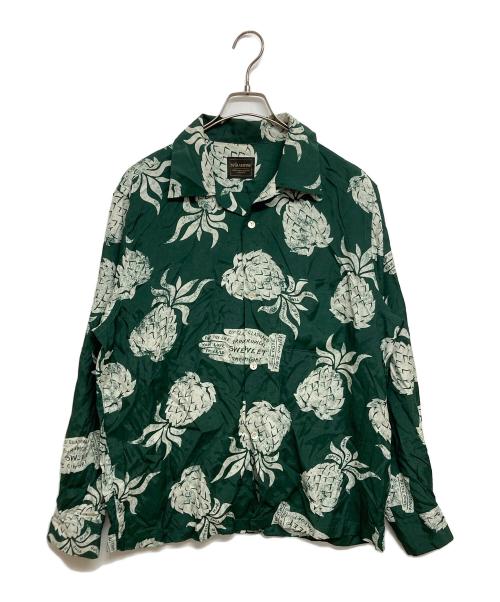GLAD HAND（グラッドハンド）GLAD HAND (グラッドハンド) 総柄レーヨンシャツ グリーン サイズ:SIZE Lの古着・服飾アイテム