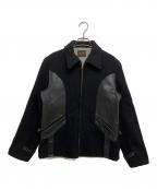 GLAD HANDグラッドハンド）の古着「メルトンウール スポーツジャケット　BYGH-13-AW-04」｜ブラック