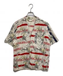 MA deshabille（エムエーデザビエ）の古着「花柄シルクシャツ」｜レッド×ベージュ