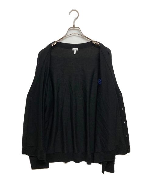 LOEWE（ロエベ）LOEWE (ロエベ) アナグラム刺繍カーディガン ブラック サイズ:SIZE Lの古着・服飾アイテム