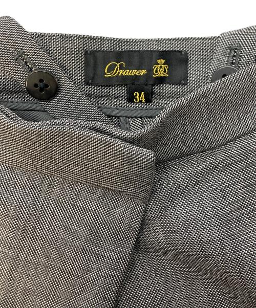 DRAWER（ドゥロワー）DRAWER (ドゥロワー) D WT2 SHAKSKN TUCK PTS/シャークスキンサスペンダーワイドパンツ グレー サイズ:SIZE34の古着・服飾アイテム