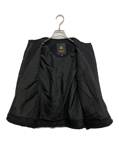DRAWER（ドゥロワー）DRAWER (ドゥロワー) ツイードフリンジノーカラージャケット/D SP C/L FRNG NCJKT ブラック サイズ:SIZE34の古着・服飾アイテム
