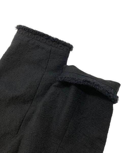 DRAWER（ドゥロワー）DRAWER (ドゥロワー) ツイードフリンジノーカラージャケット/D SP C/L FRNG NCJKT ブラック サイズ:SIZE34の古着・服飾アイテム