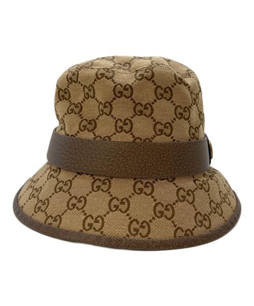 GUCCI（グッチ）GUCCI (グッチ) GGキャンバス フェドラハット　576587 4HG62 ブラウン サイズ:SIZE Mの古着・服飾アイテム
