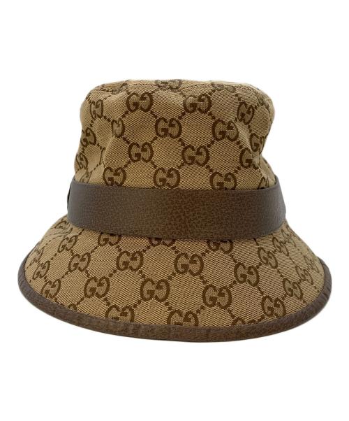 GUCCI（グッチ）GUCCI (グッチ) GGキャンバス フェドラハット　576587 4HG62 ブラウン サイズ:SIZE Mの古着・服飾アイテム