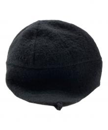 AURALEE（オーラリー）の古着「BRUSHED BABY CAMEL MELTON HAND SEWN CAP」｜ブラック
