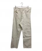 NIGEL CABOURNナイジェルケーボン）の古着「シンチバックホワイトデニムパンツ」｜ホワイト