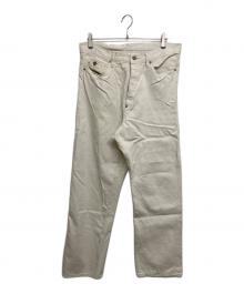NIGEL CABOURN（ナイジェルケーボン）の古着「シンチバックホワイトデニムパンツ」｜ホワイト