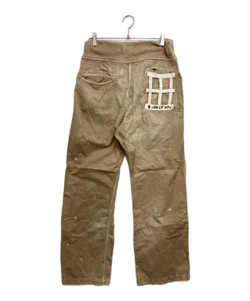 KAPITAL（キャピタル）KAPITAL (キャピタル) ハンターへリンボンプリズンパッチパンツ ブラウン サイズ:SIZE XLの古着・服飾アイテム