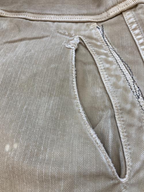 KAPITAL（キャピタル）KAPITAL (キャピタル) ハンターへリンボンプリズンパッチパンツ ブラウン サイズ:SIZE XLの古着・服飾アイテム