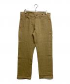 NIGEL CABOURNナイジェルケーボン）の古着「リネンボタンフライシンチバックパンツ 8071150015」｜ベージュ