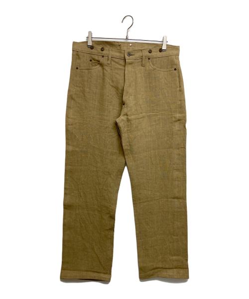 NIGEL CABOURN（ナイジェルケーボン）NIGEL CABOURN (ナイジェルケーボン) リネンボタンフライシンチバックパンツ 8071150015 ベージュ サイズ:SIZE36の古着・服飾アイテム