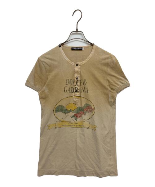 DOLCE & GABBANA（ドルチェ＆ガッバーナ）DOLCE & GABBANA (ドルチェ＆ガッバーナ) 半袖Tシャツ G8297T ベージュ サイズ:SIZE 46の古着・服飾アイテム